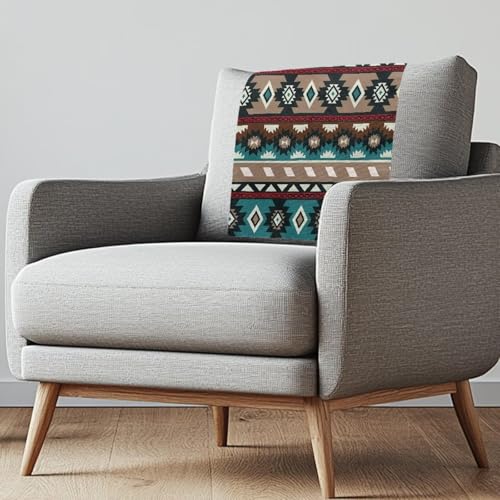 Binienty 1 x Kopfstützenbezug, rutschfestes Design, braunes Tribal-Design, geometrisches Muster, für Sofa, Kopfstütze, Staubschutz, einfach zu installieren, für Couch, Liebessitz, Sofa, Bank, 1 Stück von Binienty
