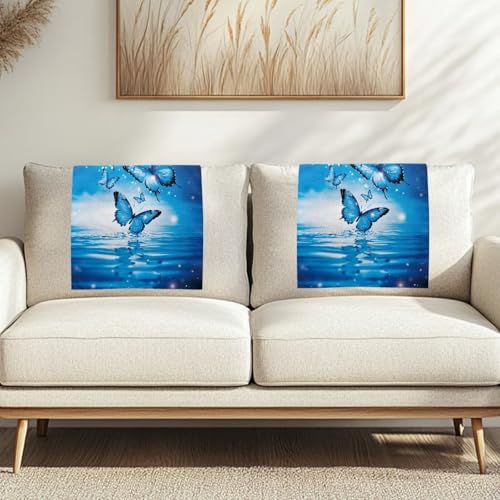 Binienty Art Schmetterling-Sofa-Kissenbezug, Kopfstützenschutz, maschinenwaschbar, stilvolle Dekoration für Wohnzimmer, Fenstersitz, gemütlicher Begleiter, 3 Stück von Binienty