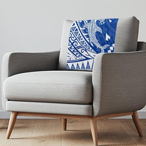 Binienty Blaue Sphyrna Mokarran Liegestuhlbezüge für große Liegestühle, wiederverwendbare Kopfstützenbezüge, knitterfrei, Couch-Kopfstützenschutz, Dekor-Schonbezüge, 2 Stück von Binienty