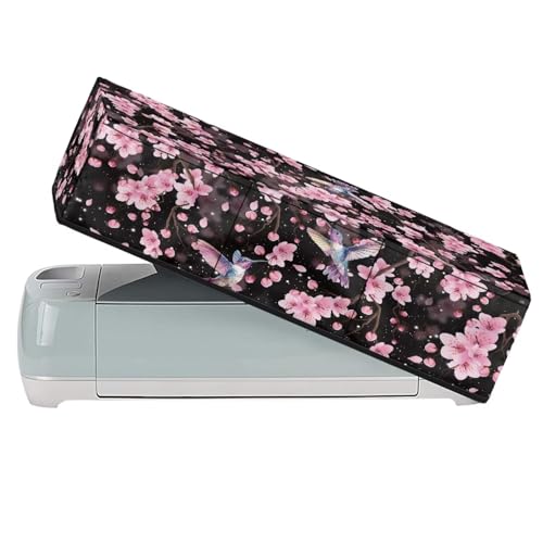 Binienty Kolibri-Kirschblüten-Schneidemaschinen-Abdeckungen mit Aufbewahrungstasche, Kolibri, Scrapbooking, gestanzte Maschinenabdeckung, schmutzabweisend, staubdichte Tragetasche von Binienty