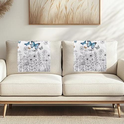 Binienty Kopfstützenbezüge, Sofaschoner, rutschfestes Design, Boho-Blumen- und Schmetterlings-Druck, Sofa-Kopfstützenbezüge für Büro, Couch, Bank, Schlafzimmer, Liege, 1 Stück von Binienty