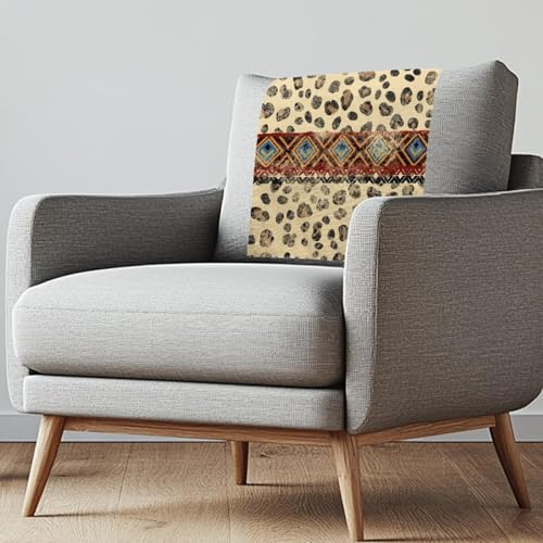 Binienty Kopfstützenbezüge, rutschfestes Design, Tribal-geometrisches Leopardenmuster, einfach zu installieren, für Couch, Liebessitz, Sofa, Bank, 3 Stück von Binienty