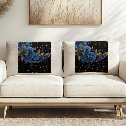 Binienty Kopfstützenbezug für Couch und Bürobank, Mond-Schmetterling, Stuhlhusse, modisch, für Zuhause, Innenbereich, Sofa, Dekoration, einfach zu installieren, 2 Stück von Binienty