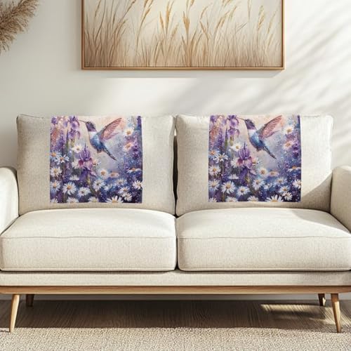 Binienty Kopfstützenbezug für Liege und Sessel, Kolibri, Gänseblümchen, Sofakissenbezug für Winterterrassenmöbel, Wohnmobil-Bank, warmer Komfort, maschinenwaschbar, 3 Stück von Binienty