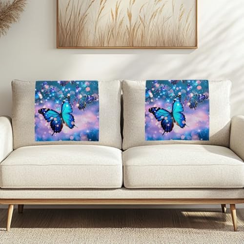 Binienty Kopfstützenbezug für Liegestuhl, glitzernder Schmetterlings-Bezug, gemütlicher Polyester-Stoff, Sofa- und Kopfstützenschonbezüge für Haustiere, rutschfest, weich, 3 Stück von Binienty