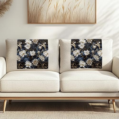 Binienty Kopfstützenschutzbezüge für Liegestuhl, Restauranthocker, Schlafzimmer, Lounge-Stühle, wiederverwendbare Heimdekoration, weiße Blumen, 3 Stück von Binienty