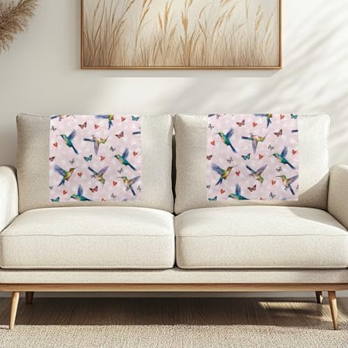 Binienty Lichtbeständiger Polyester-Kopfstützenschutz mit rutschfestem Design, Kolibri, Schmetterling, Sofa-Kopfstützenbezüge für Retro-Höhle, Arbeitszimmer, anspruchsvoller Stil, 3 Stück von Binienty