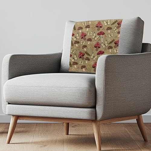 Binienty Pilz-Kopfstützenschutz für Sofa, Staubschutz, Schmetterlingsdruck, Kopfstützenschutzbezüge für Bürostuhl, Couch, Schlafzimmer, Lounge, 1 Stück von Binienty
