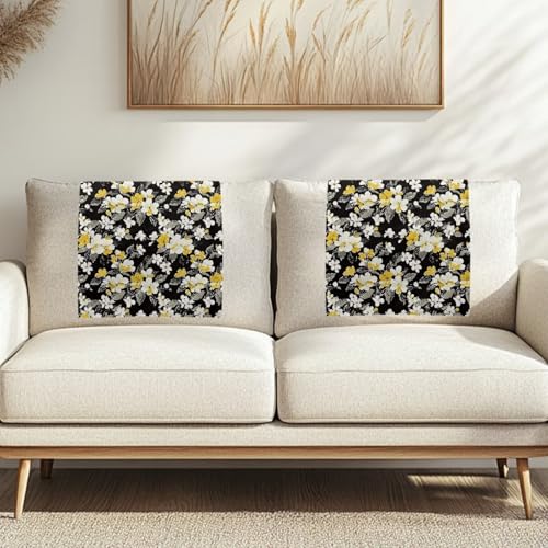 Binienty Plumeria Kopfstützenschutzbezüge, rutschfest, aschbar, einfach zu installieren, trendig, für Zuhause, Innenbereich, Sofa, Dekoration, 2 Stück von Binienty