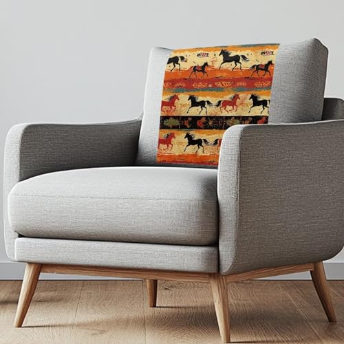 Binienty Polyester-Kopfstützenbezug für Liegestuhl, Tribal-Pferd-Design, Sofa, Kopfstützenschutz, Tiersofa, Staubschutz, Couch, Portection Dekor für Möbel, 2 Stück von Binienty