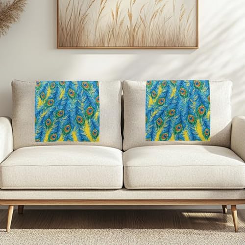 Binienty Rutschfester Kopfstützenbezug für Liegestühle, Pfauenfeder-Kopfstützenschutz, 67 x 42 cm, Sofa-Möbelschutz, schnell trocknend, leicht zu reinigen, 3 Stück von Binienty