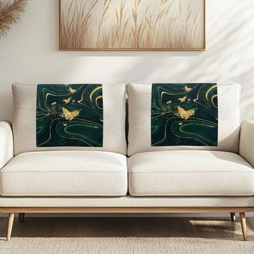 Binienty Rutschfester Kopfstützenbezug für Liegestühle, grüner Marmor, Treibsand, Schmetterling, Kopfstützenschutz, 67 x 42 cm, Sofamöbel, schnell trocknend, leicht zu reinigen, 1 Stück von Binienty