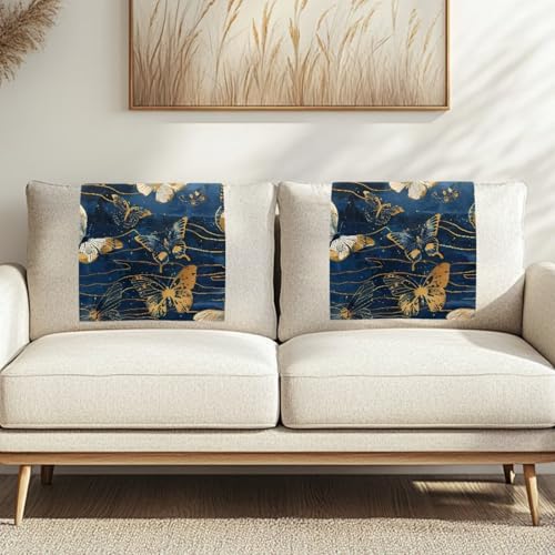 Binienty Sofa-Kopfstützenbezüge für Liegestuhl, schmutzabweisend, Motiv: Galaxie, Schmetterling, Couchschutz mit Befestigungsnägeln, rutschfeste Liegestuhlbezüge für Wohnzimmer und Zuhause, 2 Stück von Binienty