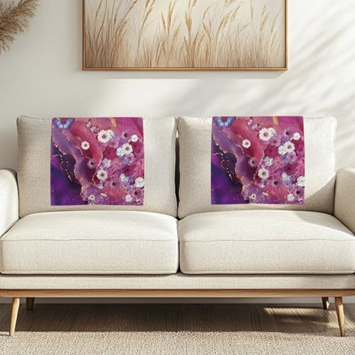 Binienty Sofa-Kopfstützenschutzbezug – Marmor-Muster, Gänseblümchen, rutschfest, Schonbezug für Liegestuhl, Strandhaus, Yacht, Lounge, Entspannung am Meer, 1 Stück von Binienty
