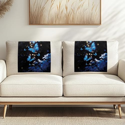 Binienty Sofa-Kopfstützenschutzbezug – blauer Schmetterling, rutschfest, Schonbezug für Liegestuhl, Strandhaus, Yacht, Lounge, Entspannung am Meer, 1 Stück von Binienty
