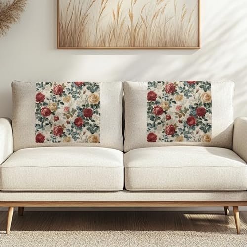 Binienty Sofa-Schonbezug, Stuhlkopfbezug, rechteckig, für Wohnzimmer, Bank, Kopfstütze, 41 x 66 cm, Rot, 2 Stück von Binienty