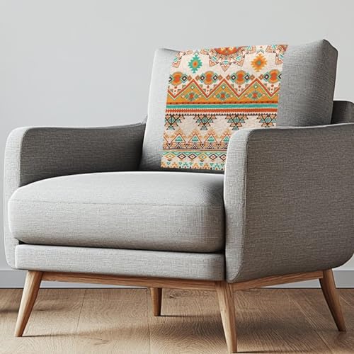 Binienty Tribal geometrisches Mandala-Liegestützenschutz, mit Befestigungsnägeln, wiederverwendbare Möbel-Kopfstützen-Staubschutzbezüge für Zuhause, Bank, Bürostuhl, Theatersitz, 3 Stück von Binienty
