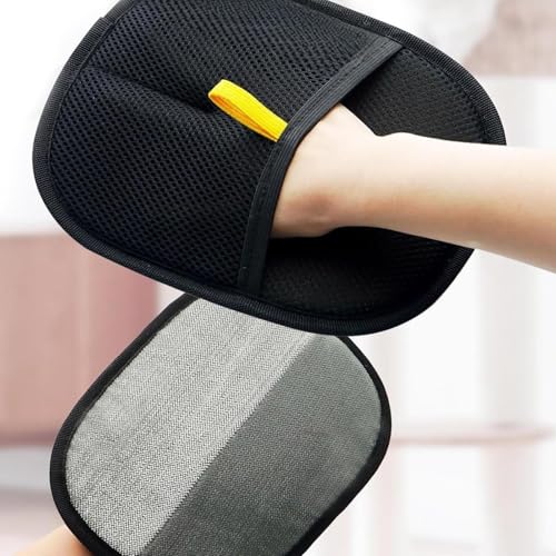 Biniveil 2 Stück Handschuh Zum Entfernen Von Tierhaaren | Fellmagnet Handschuhe Doppelseitig | Wiederverwendbarer Elektrostatischer Haarentferner | Für Haustiere, Kleidung, Sofa von Biniveil