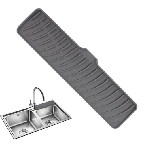 Biniveil Abtropfmatten aus Silikon, Abtropfmatte,Abtropfmatten mit integrierter Abflusslippe für die Küchentheke | Rutschfeste Wasserhahnmatte, elektrische Ofenmatte, Spritzschutz für Küchenspüle, von Biniveil