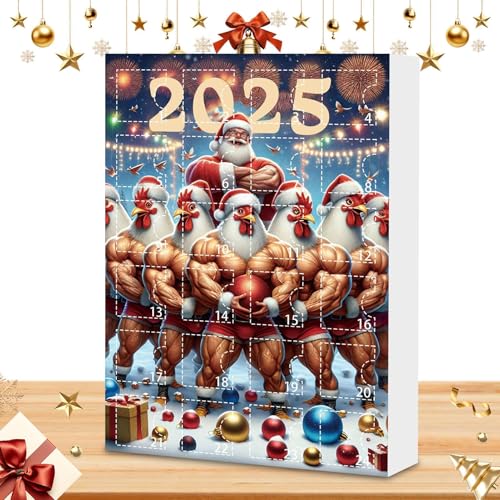 Biniveil Adventsschmuck,24 Tage Weihnachts Countdown Kalender Hühner Ornamente | Tieranhänger Acryl Huhn Figuren Deko für Christbaum Fenster Wand Tür Party Auto Spiegel Biniveil Adventsschmuck,24 Tage Weihnachts Countdown Kalender Hühner Ornamente | Tieranhänger Acryl Huhn Figuren Deko für Christbaum Fenster Wand Tür Party Auto Spiegel von Biniveil