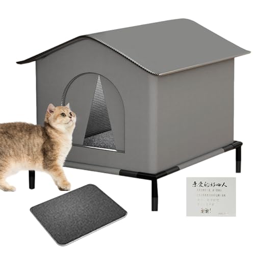 Biniveil Außen Katzenhaus - Warmer Haustier-Schlafplatz Für Winter Mit Matte Und Türen,Isoliertes Warmes Nest Für Katzen Auf Terrasse Im Garten Und Auf Dem Balkon Biniveil Außen Katzenhaus - Warmer Haustier-Schlafplatz Für Winter Mit Matte Und Türen,Isoliertes Warmes Nest Für Katzen Auf Terrasse Im Garten Und Auf Dem Balkon von Biniveil