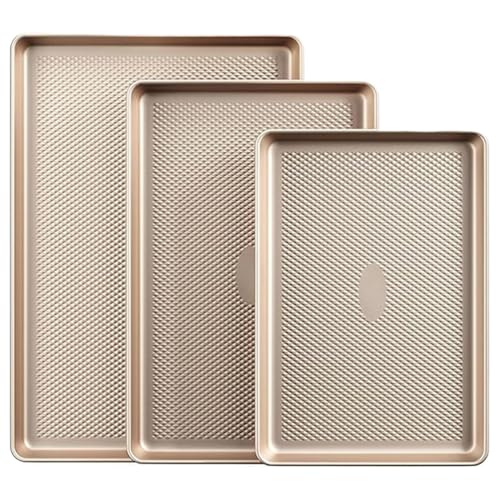 Biniveil Backformen Für Den Ofen - Antihaft Backformen Backbleche Set,3-teiliges Backzubehör Mit Strukturmuster Für Küche Haushalt Bäckerei Feier Hochzeit von Biniveil