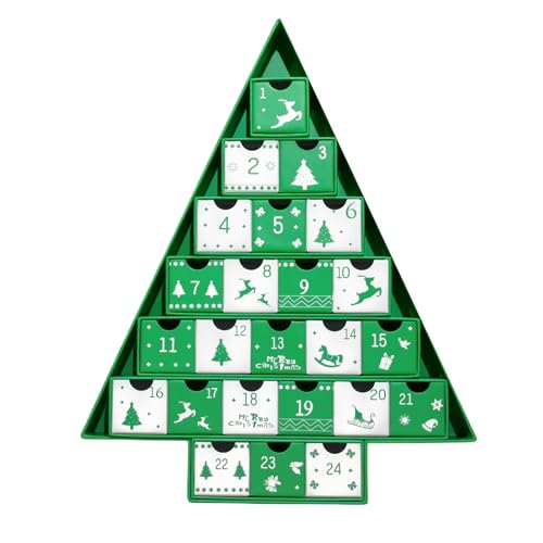 Biniveil Befüllbare Adventskalender-Boxen,24-Tägige Leere Countdown Kalender Boxen - Nummerierte Winterfest-Schmuckdose Für Schmuck Nugat Minerale Spielzeug Süßigkeiten von Biniveil