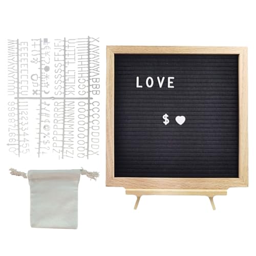 Biniveil Buchstabenbrett Schild - Holzfilz Ankündigungstafel Mit Austauschbaren Buchstaben - Veranderliche Rustikale Nachrichtentafel Schule Babyzimmer Kindergarten Restaurant Friseur von Biniveil