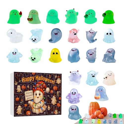 Biniveil Countdown Kalender - Halloween Countdown Kalender Mit Figuren | Deko Figuren Für Baum Tisch Wohnzimmer Fenster Büro Party Festtag Kinder von Biniveil