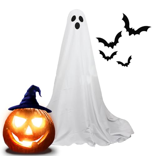 Biniveil Gruselige Halloween-Geisterdekoration – gruselige Geisterdekoration mit Lichterkette, beleuchtete Veranda-Außendekoration für Garten, Außenbereich, Rasen, Hinterhof, Haustür von Biniveil