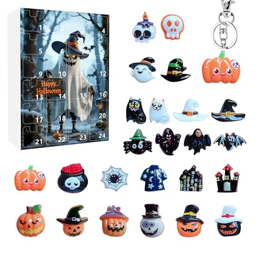 Biniveil Halloween Countdown Kalender Adventskalender - Halloween Spielzeug Adventskalender,Grusel Sammelfiguren Puppen Spielzeug Für Kinder Jugendliche Party Zuhause Dekoration von Biniveil