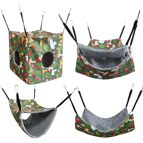 Biniveil Hamster-Hängematten-Bett, bequeme Hängematte für Frettchen, Haustierkäfig-Zubehör, rutschfestes Kleintier-Schlafbett für Hamster, Eichhörnchen, Chinchillas Biniveil Hamster-Hängematten-Bett, bequeme Hängematte für Frettchen, Haustierkäfig-Zubehör, rutschfestes Kleintier-Schlafbett für Hamster, Eichhörnchen, Chinchillas von Biniveil