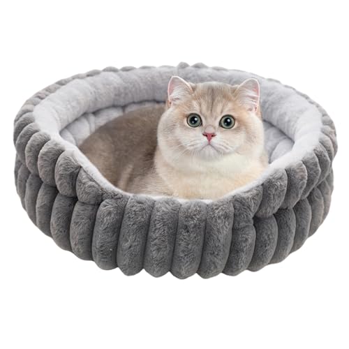 Biniveil Katzenbetten | Stylische Haustierbetten | Warmes Donut Rund Design Maschinenwaschbar Für Katzen Beruhigender Schlaf Haustier Reisen Winter von Biniveil