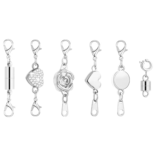 Biniveil Magnetische Verschlüsse Für Halsketten - 6 Stück Armbandkonverter Für Damen | Robuste Halskettenverlängerung Mit Karabinerhaken Für Damen Mädchen Schmuckherstellung Armbandanpassung Biniveil Magnetische Verschlüsse Für Halsketten - 6 Stück Armbandkonverter Für Damen | Robuste Halskettenverlängerung Mit Karabinerhaken Für Damen Mädchen Schmuckherstellung Armbandanpassung von Biniveil