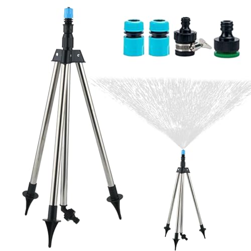 Biniveil Rasen Tripod Sprinkler,Bewegliches Stativ Sprinkler 360 Grad - Höhenverstellbare Bewässerung Für Rasen Blumenbeete Obstgärten Pflanzenliebhaber Biniveil Rasen Tripod Sprinkler,Bewegliches Stativ Sprinkler 360 Grad - Höhenverstellbare Bewässerung Für Rasen Blumenbeete Obstgärten Pflanzenliebhaber von Biniveil