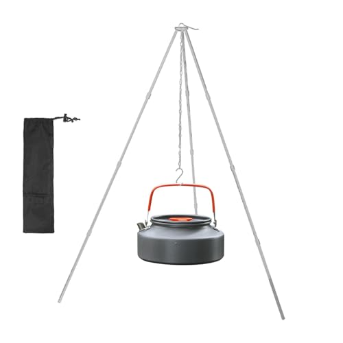 Biniveil Stativ zum Kochen am, Kochzubehör für, verstellbares Kettenstativ, faltbar, leichte Aluminiumlegierung Biniveil Stativ zum Kochen am, Kochzubehör für, verstellbares Kettenstativ, faltbar, leichte Aluminiumlegierung von Biniveil