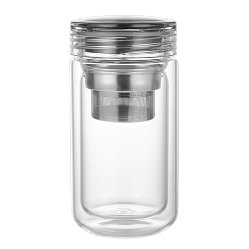 Biniveil Teetasse mit Deckel | Transparenter Teefilter Becher | Großer Fassungsvermögen Transparenter Auslaufsicherer Becher für Camping Kollegen Reisen Auto Outdoor Party Familie Freunde Zuhause - von Biniveil