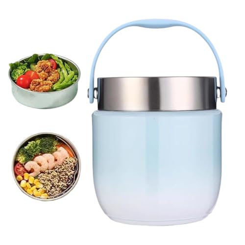 Biniveil Thermobehälter Für Essen, 500 ml Aufbewahrungsbox für Arbeitsessen, Tragbarer Dichter Isolierbehälter Für Reisen Wandern Picknick Outdoor Sport Angeln Grillen Getränke von Biniveil