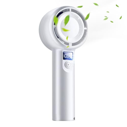 Biniveil Tragbarer Handventilator - Persönlicher Handventilator für Kühlung | Luftkühler Mit Digitaldisplay, 5 Geschwindigkeiten Batteriebetrieben Für Freizeit Schlafzimmer Schreibtisch von Biniveil