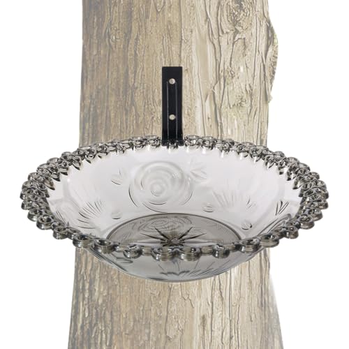 Biniveil Vogeltränkeschale,Baummontierte Vogeltränkeschüssel für den Außenbereich | 23 cm Blumenform Transparentes Becken Für Äste Garten Terrasse von Biniveil