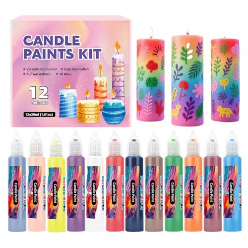 Biniveil Wachsmaler - 12 Farben Kerzenmal Set Für Anfänger - Schreiben und Gestalten für Anfänger auf Glas Basteln Kinder Baumwolltaschen Geschenke Biniveil Wachsmaler - 12 Farben Kerzenmal Set Für Anfänger - Schreiben und Gestalten für Anfänger auf Glas Basteln Kinder Baumwolltaschen Geschenke von Biniveil