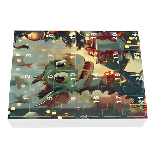 Biniveil Weihnachts Countdown Kalender,24 Tage Weihnachten 2D Acryl Drachenschmuck 2025 - Dekorative Festliche Deko Für Auto Party Wohnzimmer Eingang Fenster Sammler Kinder Erwachsene von Biniveil