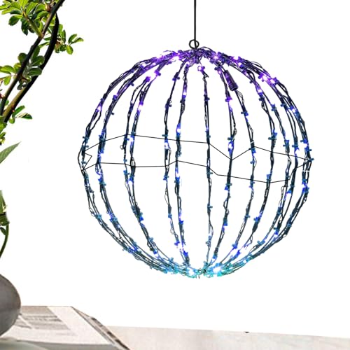 Biniveil Weihnachts Lichterkugel Kugel | Faltbare Weihnachtskugel Lichterkugel,Novelty Decoration Festive Ornaments for Holiday Night Illumination Trees Indoor Yard Garden Wedding Porch von Biniveil