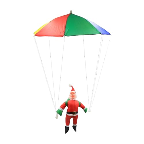 Biniveil Weihnachtsbeleuchtung Innen, Fallschirm Santa Claus LED, Wassergeschützte Stimmungsbeleuchtung Mit 8 Modi Für Baum Garten Terrasse Fenster Balkon Innenbereich von Biniveil