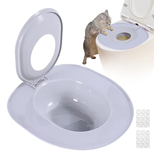 Katzentoiletten Trainingsset - Toilettentraining Für Katzen,Wiederverwendbarer Toilettenaufsatz Sicher Entfernbar Für Haushalt Und Reisen von Biniveil