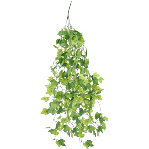 Binlava 120cm Künstliche Hängepflanze, Efeu Künstlich, Plastik Unechte Pflanzen, Künstliche Pflanzen Hängend, Künstliches Efeu für Hochzeit, Garten, Hängekorb Dekoration (1 efeu) von Binlava