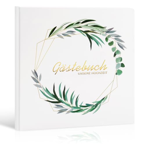 Gästebuch Hochzeit, Blanko Hochzeitsgästebuch, Eukalyptus Vintage Fotoalbum Hochzeit, Hochzeitsbuch, 21x21cm, 120 Seiten, Hochzeitsalbum für Unvergessliche Erinnerungen Gästebuch Hochzeit, Blanko Hochzeitsgästebuch, Eukalyptus Vintage Fotoalbum Hochzeit, Hochzeitsbuch, 21x21cm, 120 Seiten, Hochzeitsalbum für Unvergessliche Erinnerungen von Binlava