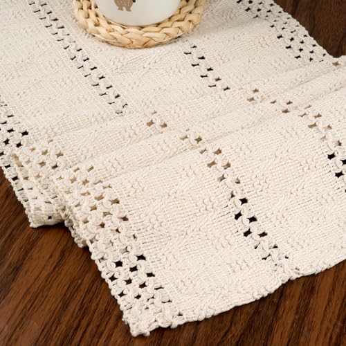 Tischläufer Beige Boho Makramee Landhausstil Rechteck Table Runner Baumwolle Vintage Bauernhaus Waschbar Tisch Dekoration für Hochzeitsfeiern Geburtstage und Gartendekorationen 30 x 140cm Tischläufer Beige Boho Makramee Landhausstil Rechteck Table Runner Baumwolle Vintage Bauernhaus Waschbar Tisch Dekoration für Hochzeitsfeiern Geburtstage und Gartendekorationen 30 x 140cm von Binlava