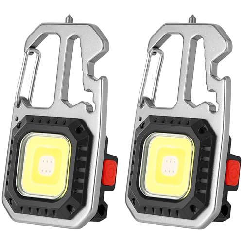 Binnan 2 Stück Mini Inspektionsleuchten,Inspektionsleuchten Wiederaufladbare,7 Modi USB Wiederaufladbare Inspektionsleuchten,COB-Multifunktionsschlüsselanhänger für Notfall/Reparatur/Camping von Binnan