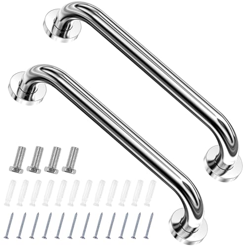 Binnan 30CM Haltegriff Dusche 2pcs,304 Edelstahl Badezimmer Haltegriff,Haltegriff Badewanne,Rutschfester Badezimmergriff Sicherheitsgriff Geeignet für Wandmontierte Toiletten Badezimmer Anti-Rutsch von Binnan